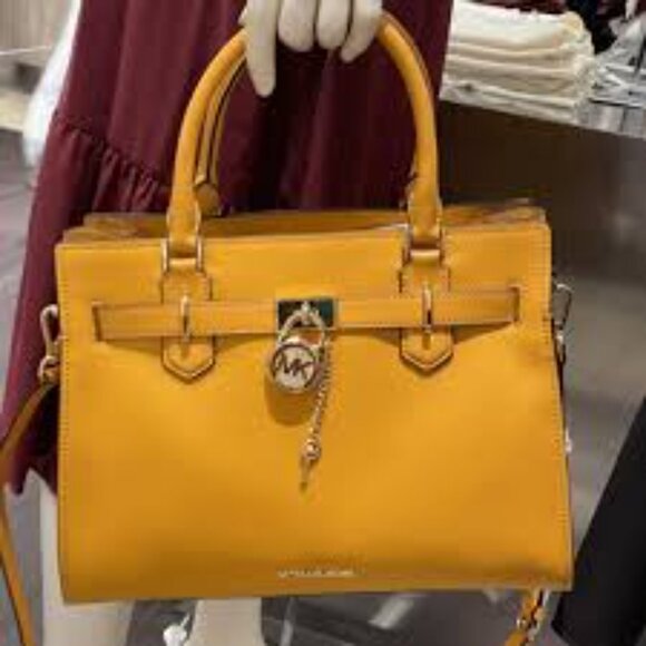 NWT: MICHAEL KORS HAMILTON MEDIUM LEATHER SATCHEL - Picture 6 of 11